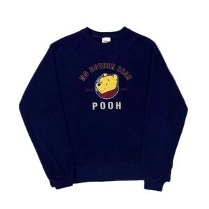 Vintage Y2K Disney navy blue Winnie the Pooh Sherpa Fleece sweatshirt men Medium